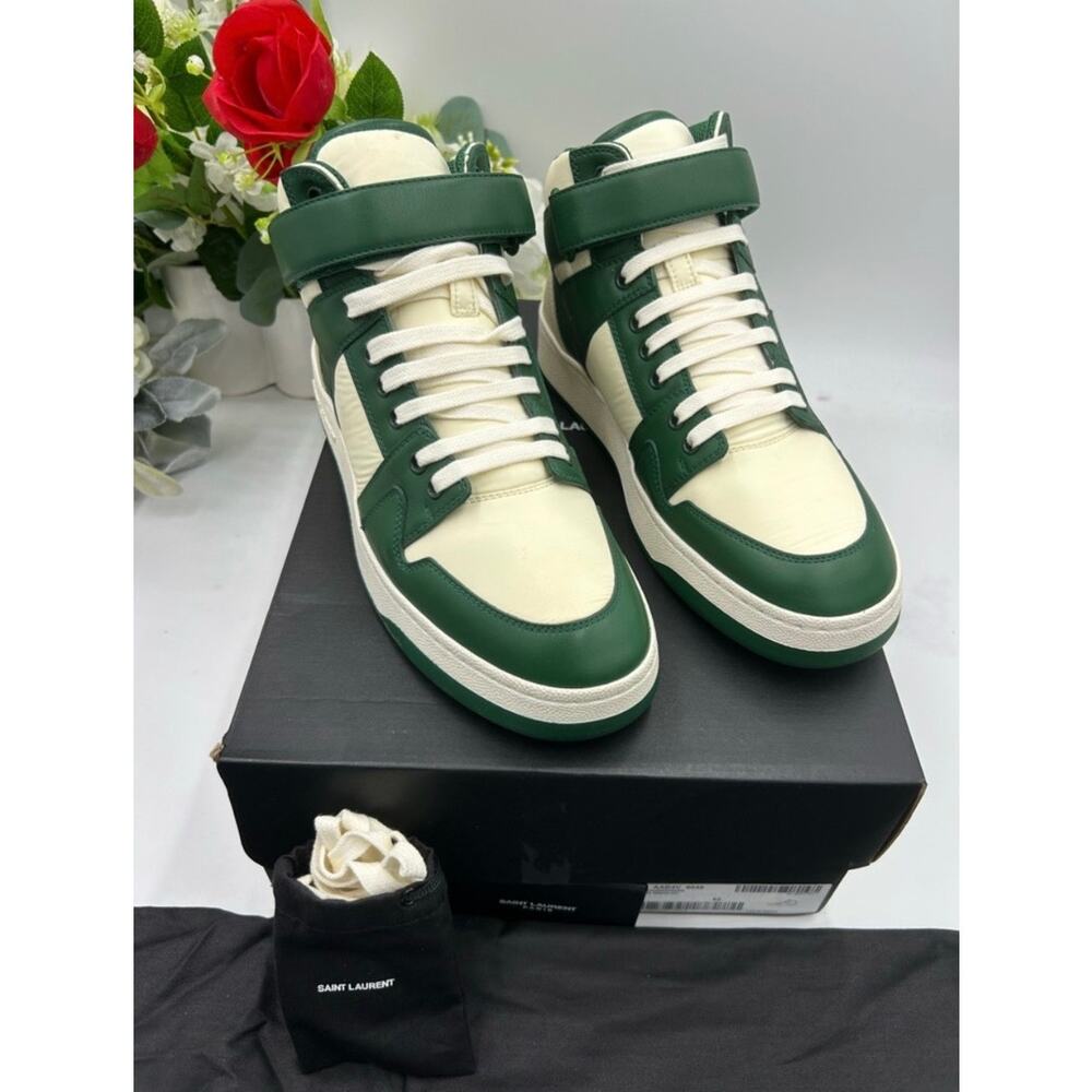 Men's Saint Laurent LAX high top leather sneakers size 42/9 US made in Italy
